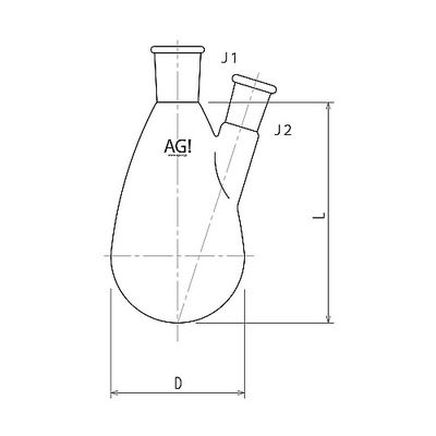 旭製作所 セミ・ミクロ二ツ口ナスフラスコ 50mL 15/20・15/20 3210-050-1M1M 1個 61-3624-17（直送品）