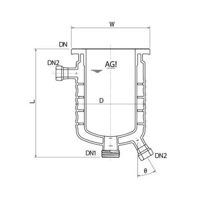 旭製作所 媒体バッフル付フルジャケット式反応容器 3950ー3000ーM 1個 61-4716-92（直送品）