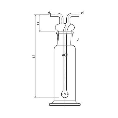 旭製作所 ムエンケ式ガス洗浄瓶 125ml 4102ー125 1個 61-3630-08（直送