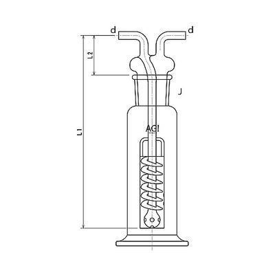 旭製作所 市ノ瀬式ガス洗浄瓶 125ml 4112ー125 1個 61-3630-28