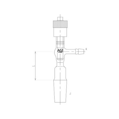 旭製作所 高真空グリースレスバルブ付排気管 オス 芯棒材質:PTFE 2490-3L 1個 62-2093-80（直送品）