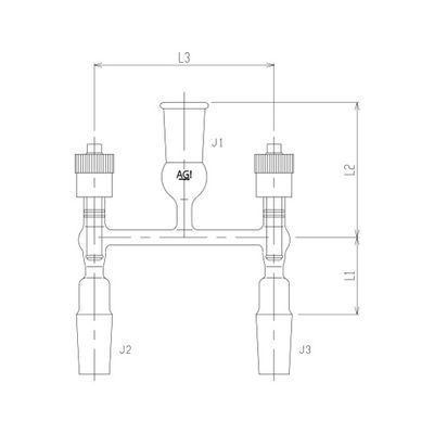 旭製作所 高真空グリースレスマルチバルブ芯棒材質:PTFE 2498ー2L 1個 62-2094-23（直送品）