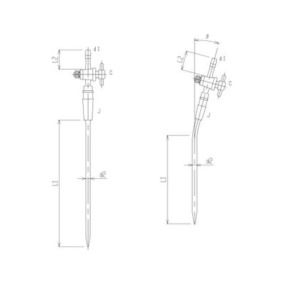 旭製作所 反応容器用PTFEコック付キャピラリー管 PTFE コック 3390ー4Lー9 1個 62-2120-34（直送品）