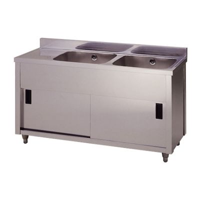 東製作所 二槽水切キャビネットシンク右水槽 1200×600×800 APM2-1200H-R 1個 61-4436-08（直送品）