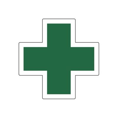 日本緑十字社 ヘルメット用ステッカー 34mm角十字 HL-131 1組(5枚) 61-9937-91（直送品）