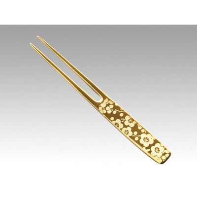 トーダイ 18-8 かんざしピックフォーク【梅】金メッキ 01402006 1包：60本（6×10）（直送品）