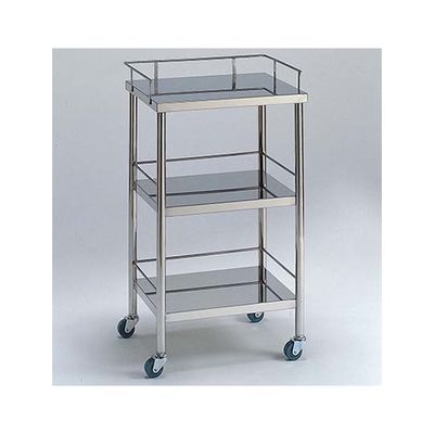 柏ステンレス工業 ステンレスワゴン 機械卓子L (3方枠付) 3段 ステンレスワゴンMA-3B-L 1個 62-2714-02（直送品）