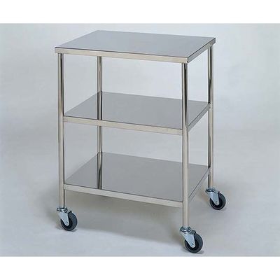 柏ステンレス工業 ステンレスワゴン 機械卓子 (静音使用 枠無) 3段 450×300×800mm ステンレスワゴンMA-521 1個（直送品）