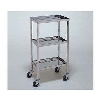 柏ステンレス工業 ステンレスワゴン 機械卓子 (静音使用 立上) 3段 450×300×800H ステンレスワゴンMA-631 1個（直送品）