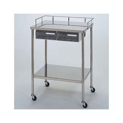 柏ステンレス工業 ステンレスワゴン 機械卓子 クリア引出付(2個) ステンレスワゴン(ヒキダシヅケ)MA-2A 1個 62-2714-41（直送品）