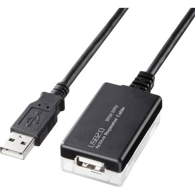 サンワサプライ 12m延長USB2.0アクティブリピーターケーブル KB-USB-R212N 1個（直送品）