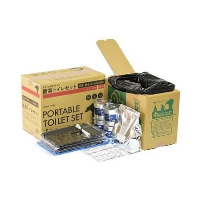 丸英製紙 クリーンズファミリー簡易トイレ付 トイレセット100回(10年保存) MHCF-301 1箱 7-2159-01（直送品）