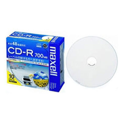 マクセル データ用CDーR 48倍速 700MB 1枚ずつプ CDR700S.WP.S1P10S 1パック(10枚入)（直送品）