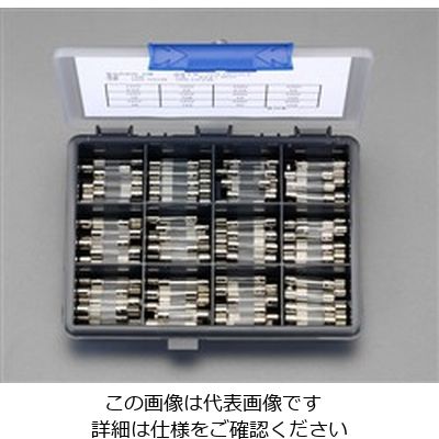 エスコ 125V・250V/φ5.2mm 管ヒューズセット EA758ZX 1組（直送