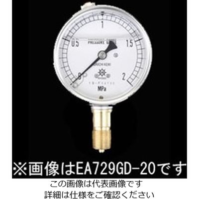 エスコ（esco） 75mm/0-1.0MPa 圧力計（グリセリン入） 1個 EA729GE-10