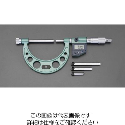 エスコ 0ー100mm マイクロメーター(デジタル/替アンビル式) EA725EH-33 1個（直送品）