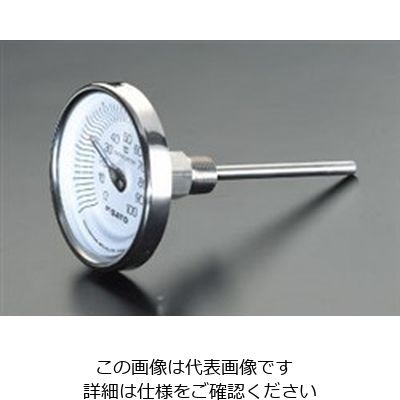 エスコ 0ー100°C/ 50mm バイメタル式温度計 EA727AB-6 1個（直送品