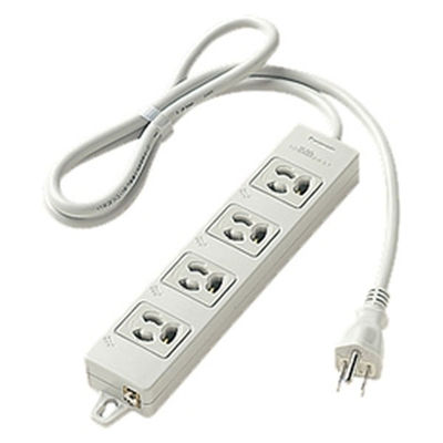 パナソニック　ＯＡタップ（接地15Ａ抜け止め形）（4個口・グレー　）（1ｍコード付き）（マグネット付）　WCH2414H　1本　（直送品）