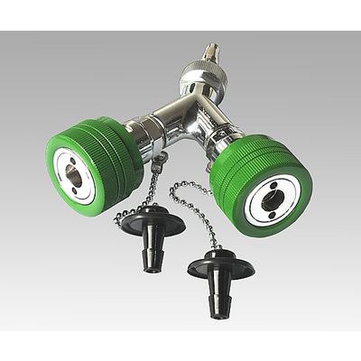 アズワン 二又タイプアウトレット 酸素 シュレーダー式(アムコ型) 8-9119-01 1個（直送品）