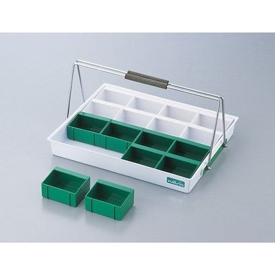 アズワン 散薬用トレー 16人用 緑・白 (NSケースタイプ) 0-4556-01 1個（直送品）