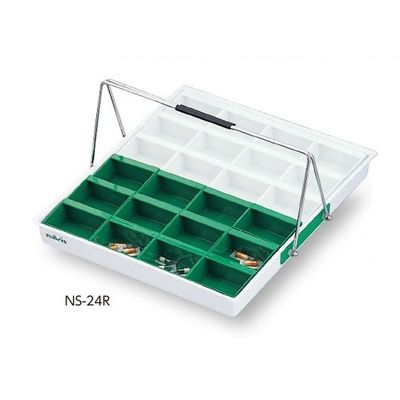 アズワン 散薬用トレー 24人用 緑・白 (NSケースタイプ) 0-4556-02 1個（直送品）