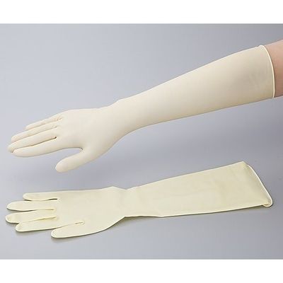 アズワン ラテックスロング手袋(スーパーロング)γ線滅菌済 1袋(50枚入) 0-6111-02 1袋(50枚)（直送品）