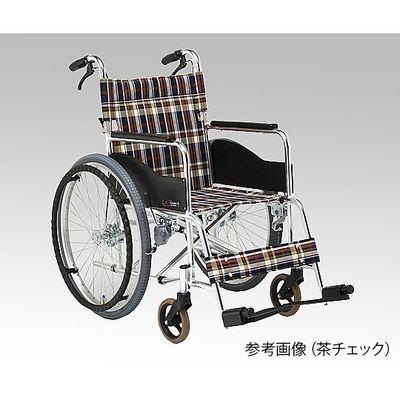 松永製作所 車いす (自走式/アルミ製/背折れタイプ/緑チェック) AR-201B-40S2 1台 8-2120-03（直送品）