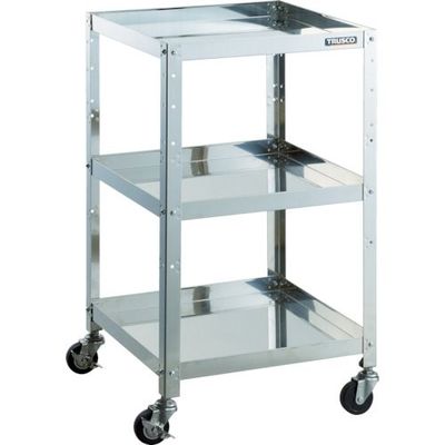 TRUSCO ステンレスワゴン クリーンラビット 75φ導電車SUS金具 750×500×H880 3段 CRB-973SD 1台（直送品）