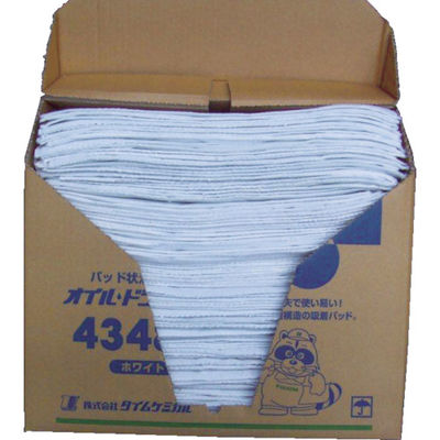 タイムケミカル TC オイルドライパッド(43cm×48cm×100枚) ホワイト 4348N 1箱(100枚) 407-8535（直送品）