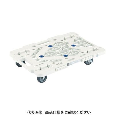 トラスコ中山 TRUSCO 樹脂製平台車 ルートバンメッシュタイプ 515X385 4輪自在 ストッパー付 白 MPK-500JS-W 1台（直送品）
