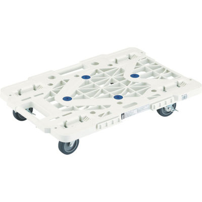 トラスコ中山 TRUSCO 樹脂製平台車 ルートバンメッシュタイプ 615X415 4輪自在 ストッパー付 白 MPK-600JS-W 1台（直送品）