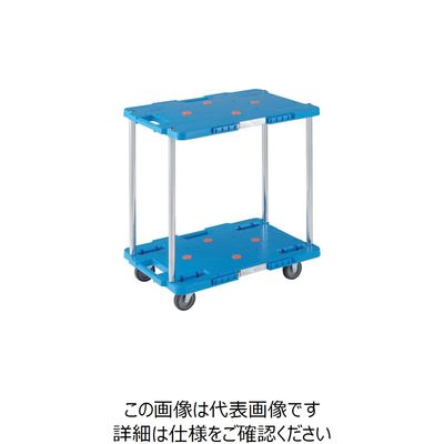 トラスコ中山 TRUSCO 樹脂製台車 ルートバン 2段式 400X600 青 MPB-602-B 1台 414-4350（直送品）