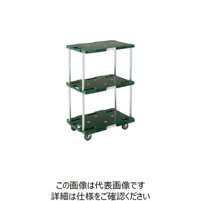 トラスコ中山 TRUSCO 樹脂製台車 ルートバン 3段式 400X600 緑 MPB-603-GN 1台 414-4406（直送品）