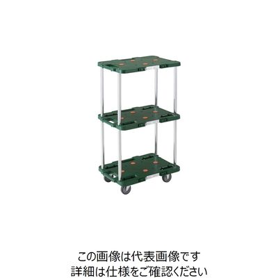 トラスコ中山 TRUSCO 樹脂製台車 ルートバン 3段式 370X500 緑 MPB-503-GN 1台 414-4244（直送品）