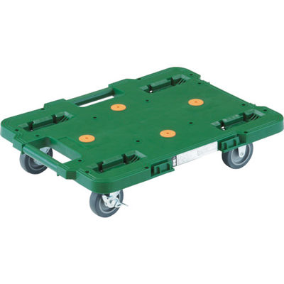 トラスコ中山 TRUSCO 樹脂製平台車 ルートバン 370X500 ストッパー付 緑 MPB-500S-GN 1台 414-4180（直送品）