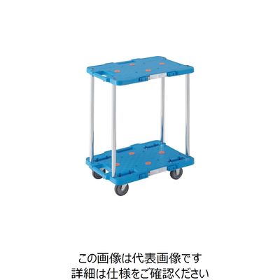 トラスコ中山 TRUSCO 樹脂製台車 ルートバン 2段式 370X500 青 MPB-502-B 1台 414-4198（直送品）