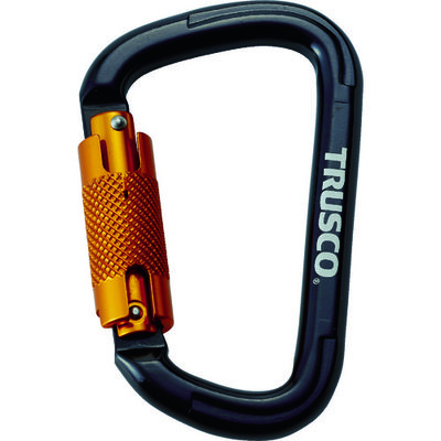 トラスコ中山 TRUSCO スライドロック付カラビナ 線径10.5mmx110mm ブラック TKNSL1111BK 1個 415-0449（直送品）