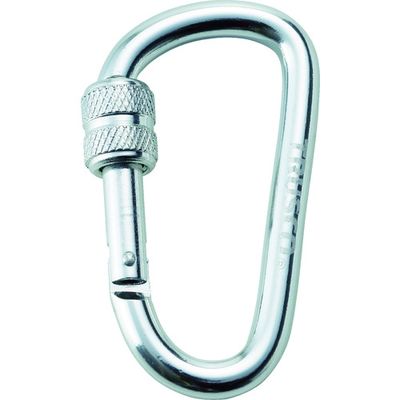 トラスコ中山 TRUSCO ネジロック付カラビナ 線径8mmx79mm シルバー TKNNL880SV 1個 415-0368（直送品）