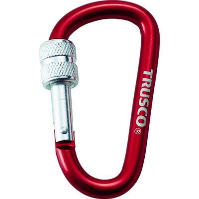 トラスコ中山 TRUSCO ネジロック付カラビナ 線径8mmx79mm レッド TKNNL880R 1個 415-0384（直送品）
