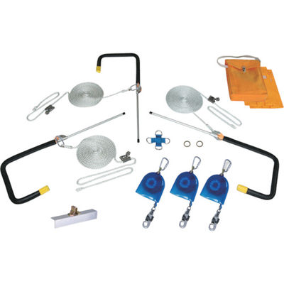 藤井電工 TSUYORON 屋根上作業用墜落防止器具 YUー430 ヤネロップ 3名用 YU-430-BX 1組 429-9272（直送品）