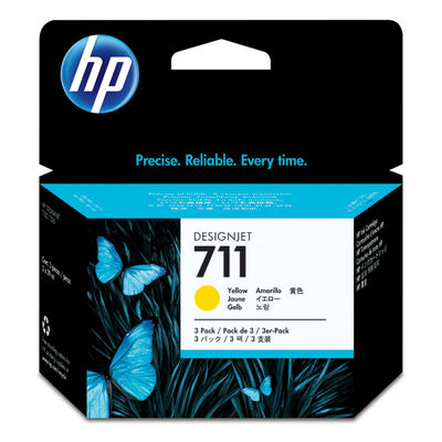 HP（ヒューレット・パッカード） 純正インク HP711 イエロー CZ136A 1パック（3個入）（直送品）