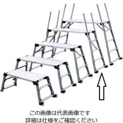 エスコ 120ー160cm 足場台(調整脚・キャスター付) EA905DF-4A 1台