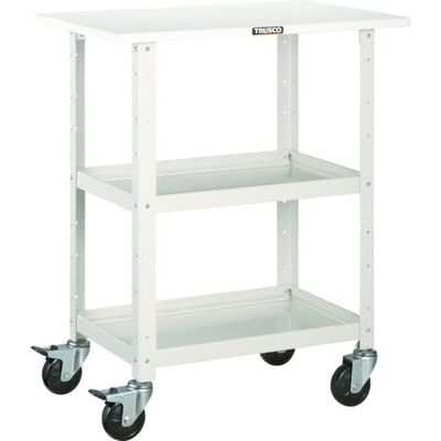 トラスコ中山 TRUSCO ツールワゴン バーディワゴン 600X400 天板付 ホワイト BDW-962T-W 1台 450-1578（直送品）