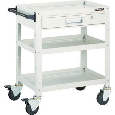 トラスコ中山 TRUSCO ツールワゴン バーディワゴン 750X500 引出付 ホワイト BDW-773V-W 1台 450-1535（直送品）