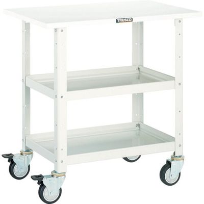 トラスコ中山 TRUSCO ツールワゴン バーディワゴン 750X500 天板付 ウレタン車輪 ホワイト BDW-772TU-W 1台（直送品）