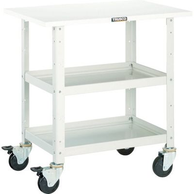 トラスコ中山 TRUSCO ツールワゴン バーディワゴン 750X500 天板付 ホワイト BDW-772T-W 1台 450-1497（直送品）