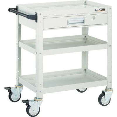 トラスコ中山 TRUSCO ツールワゴン バーディワゴン 600×400 引出付 ウレタン車輪 ホワイト BDW-763VU-W 1台（直送品）