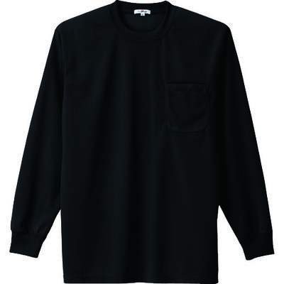 アイトス 吸汗速乾クールコンフォート 長袖Tシャツ男女兼用 ブラック S AZ-10575-010-S 1着 449-0495（直送品）