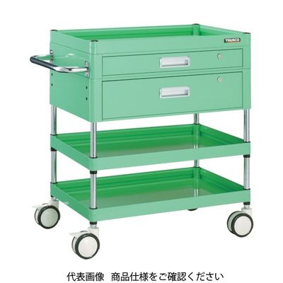 トラスコ中山 TRUSCO ツールワゴン ファルコンワゴン 引出付 750X500 ウレタン双輪 ホワイト FAW-973VZD-W 1台（直送品）