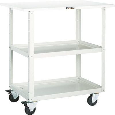 トラスコ中山 TRUSCO ツールワゴン イーグルワゴン 750×500×H750 天板付 4輪自在 ホワイト EGW-772TJ-W 1台（直送品）